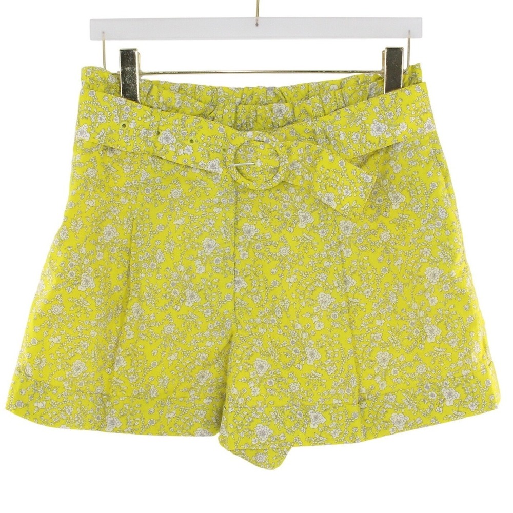 J.Crew Shorts Liberty Fabric Floral Paperbag Waist Belted Size 8 Yellow